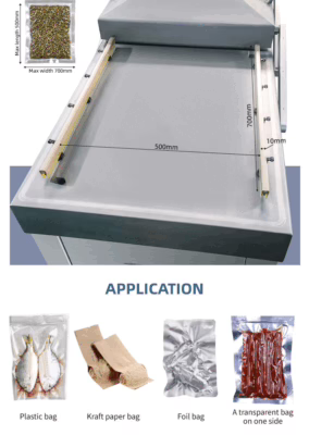 DZQ-700/2SA FLAT Vacuum Packaging Vacuum Sealer Machine for Food Double Chamber Automatic 