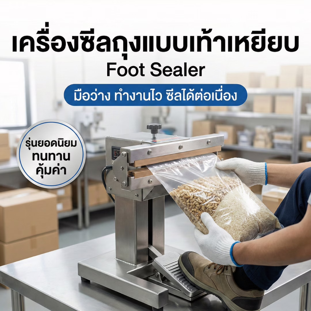 เครื่องซีลถุงแบบเท้าเหยีบ