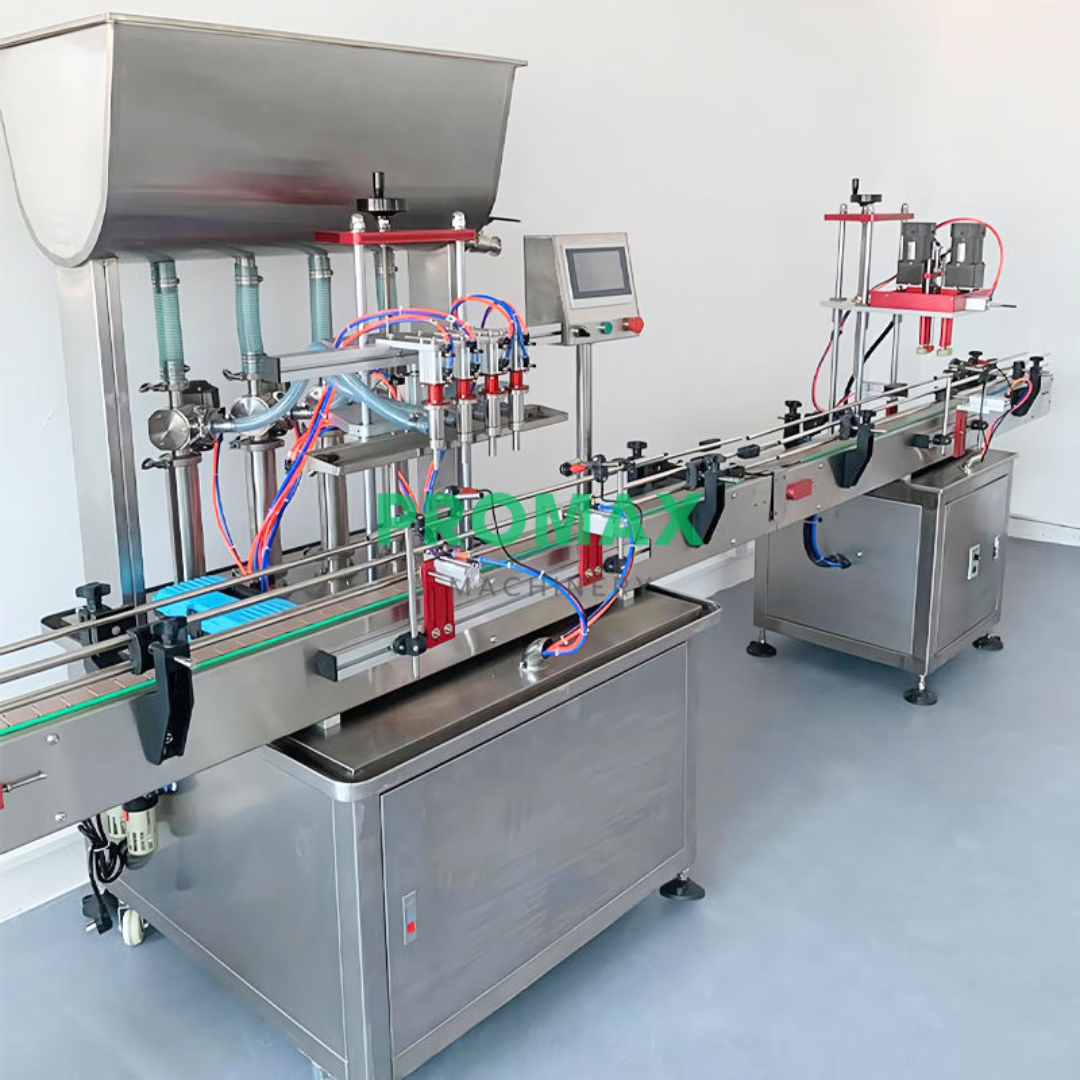 GT4G เครื่องบรรจุ4หัวอัตโนมัติพร้อมเครื่องปิดขันฝา