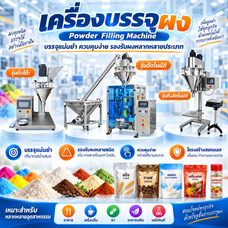 เครื่องตวงผง บรรจุผง แบบละเอียด